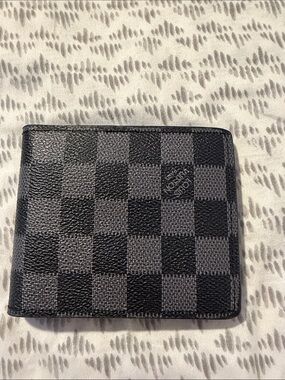 Louis Vuitton Black and Gray Checkered Men's Wallet